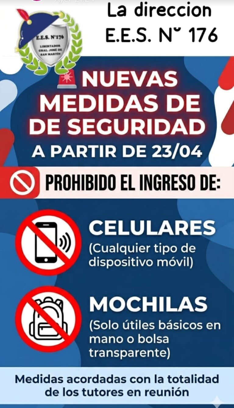 PRESIDENCIA DE LA PLAZA TAMBIÉN APLICA RESTRICCIONES: PROHÍBEN CELULARES Y MOCHILAS EN UNA ESCUELA