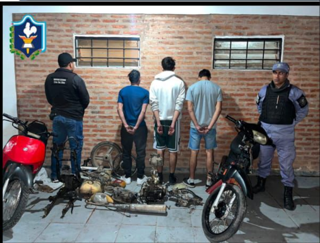 Colonia Elisa: esclarecieron el robo de una motocicleta y detuvieron a tres jóvenes con motopartes