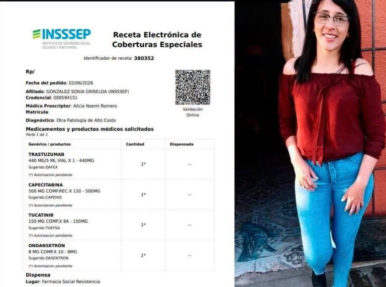 Lapachito: «Mi vida depende de una respuesta que no llega», una afiliada del INSSSEP denuncia que lleva dos meses sin tratamiento contra un cáncer metastásico